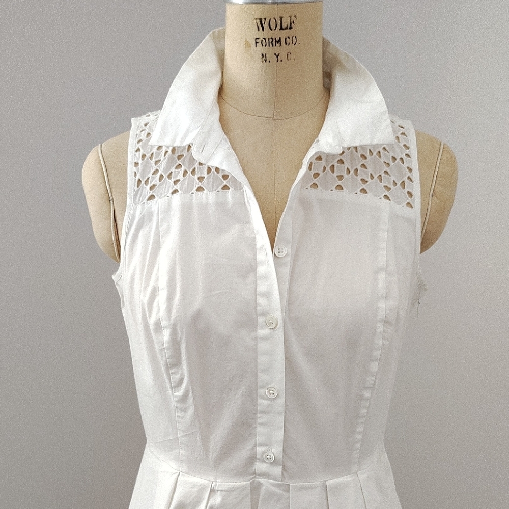 Ann Taylor White Eyelet Mini Dress - Picture 4 of 6